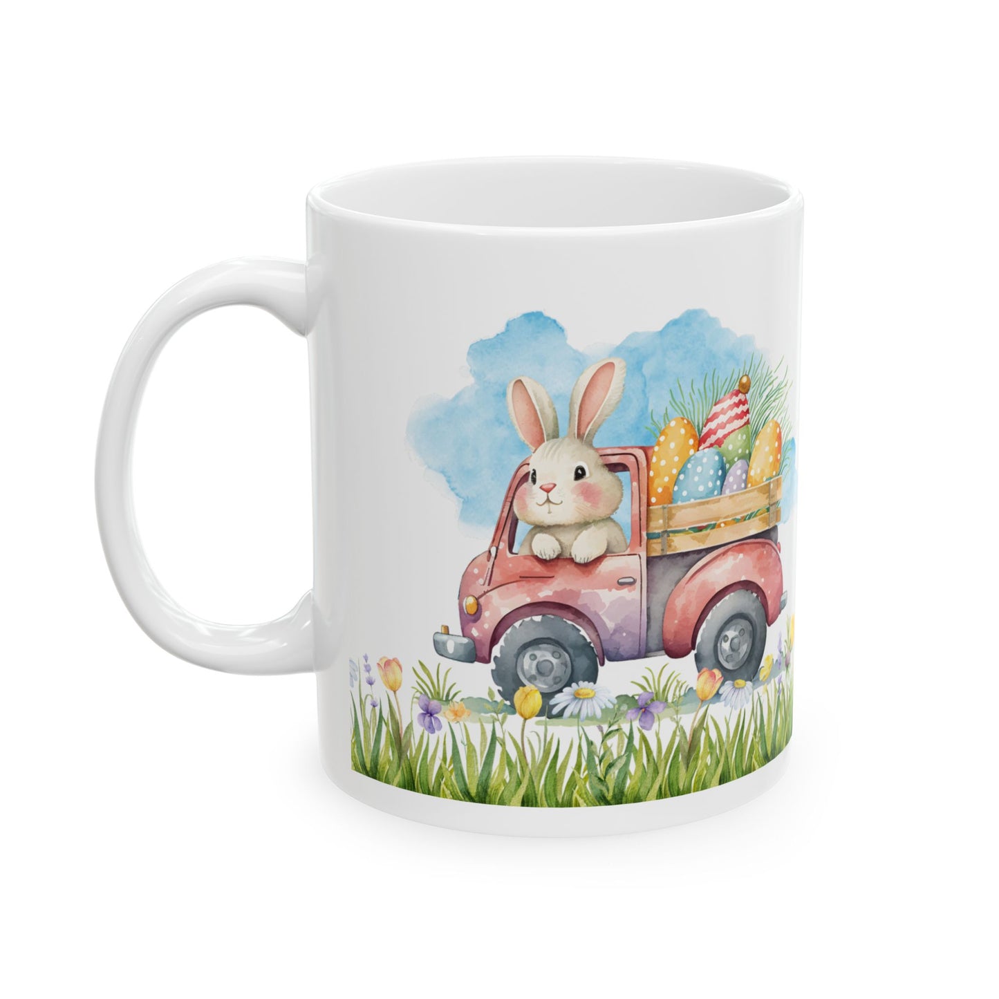 Bunny Easter Truck Ceramic Mug (11oz, 15oz)