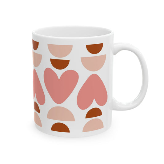 Boho Hearts Ceramic Mug, (11oz, 15oz)