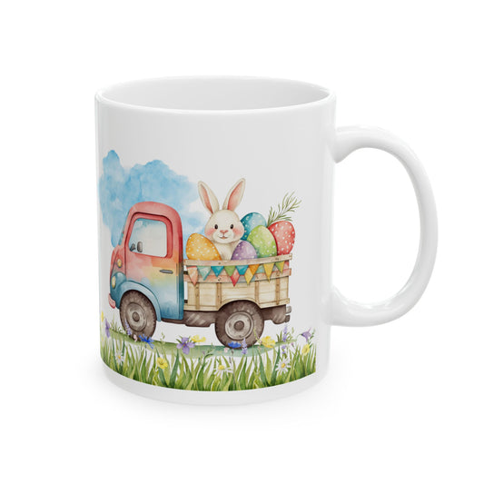 Easter Bunny Truck Ceramic Mug